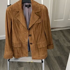Tan/brown lined suede jacket by Talbots. Never Worn.